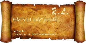 Rövid László névjegykártya